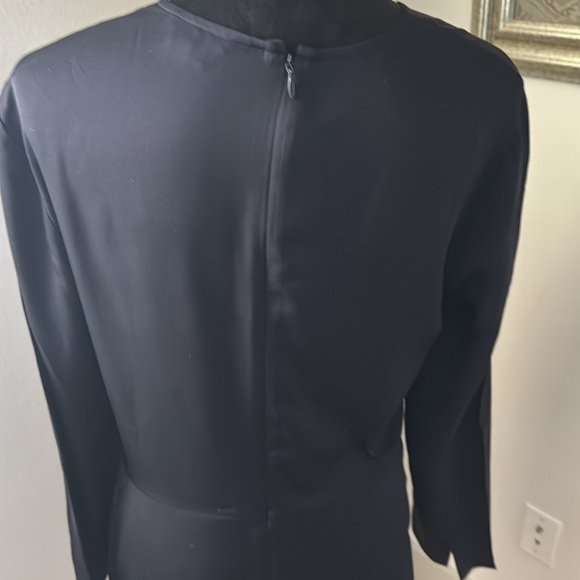 Theory ‘MALYDIE' 100% Silk Georgette Peplum Top / blouse 
Elegant Black Sz M - Picture 5 of 12